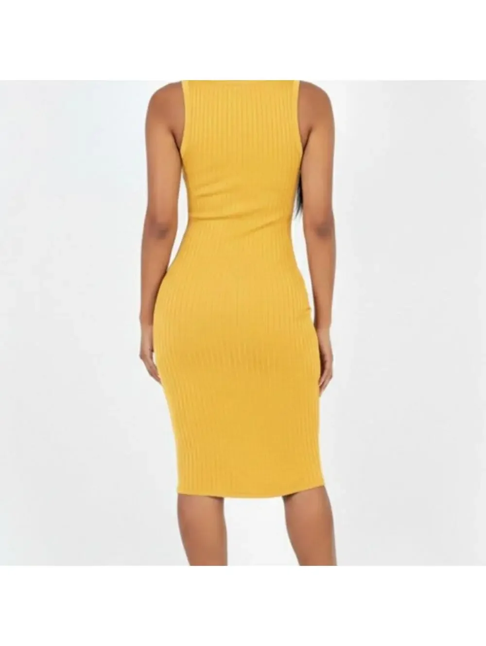 💛 Golden Hour Ribbed Dress 💛 - Picture 4 of 4